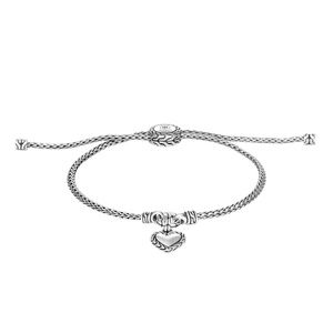 JOHN HARDY Classic Chain Heart Charm Pull Through Bracelet in Sterling Silver